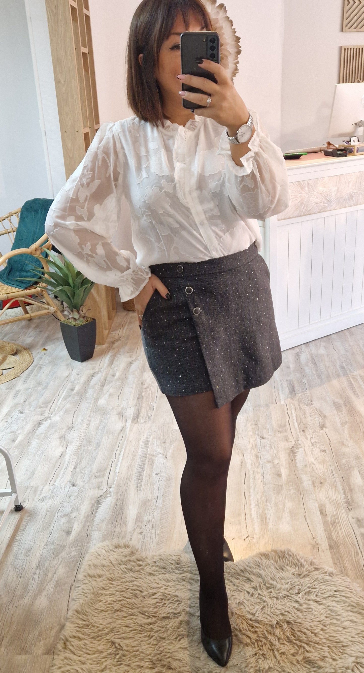 Jupe short jade