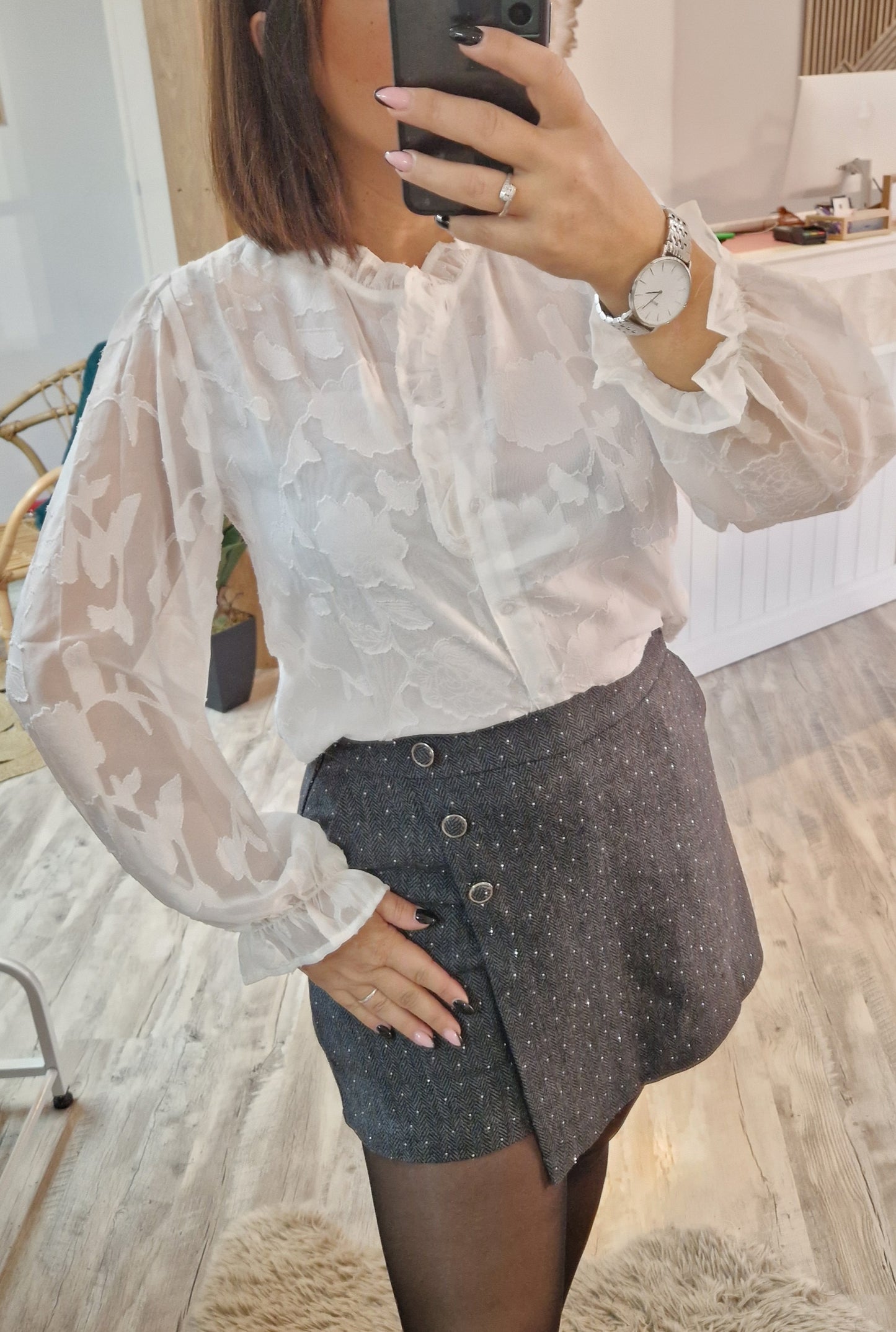 Jupe short jade
